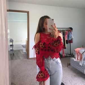 For Love & Lemons Cecelia Crop Top/Blouse 🔥